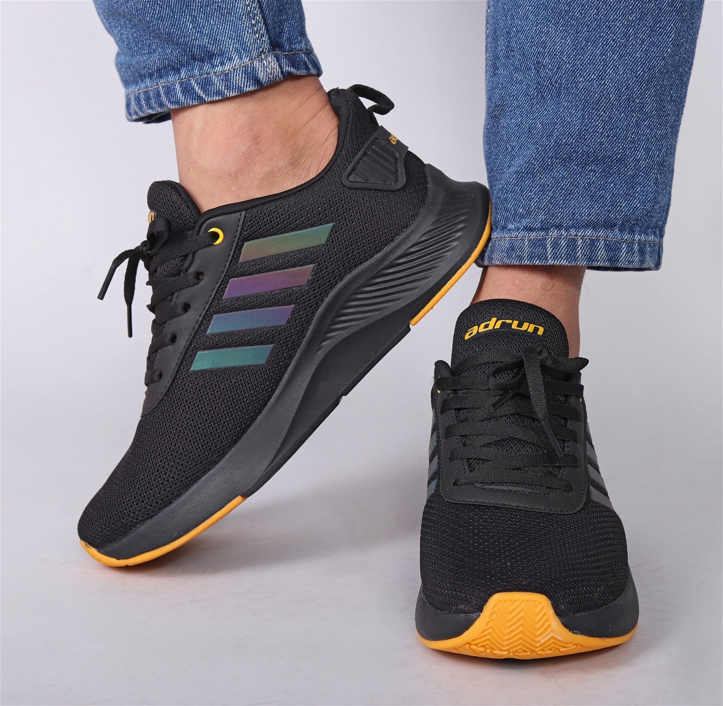 Ad Black Top Lace-Up Running Shoes