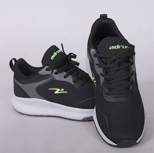 Ad Top Black Lace-Up Running Shoes