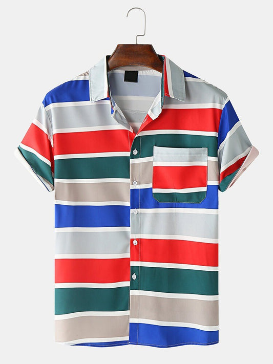 Men's Casual Wear Multicolor Colour Printed Cotton Shirt