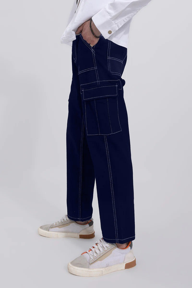 Cargo Style Side Pocket Men's Baggy Denim Jeans