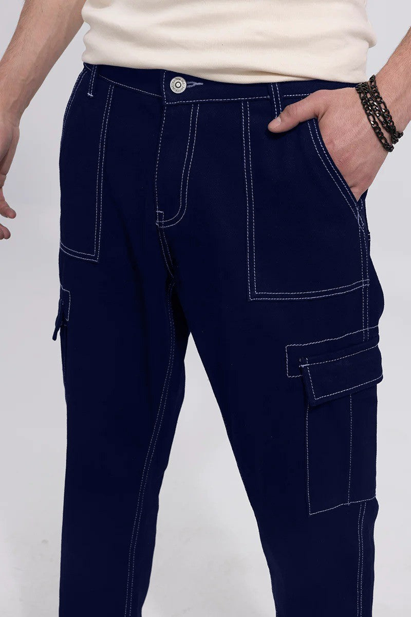 Cargo Style Side Pocket Men's Baggy Denim Jeans