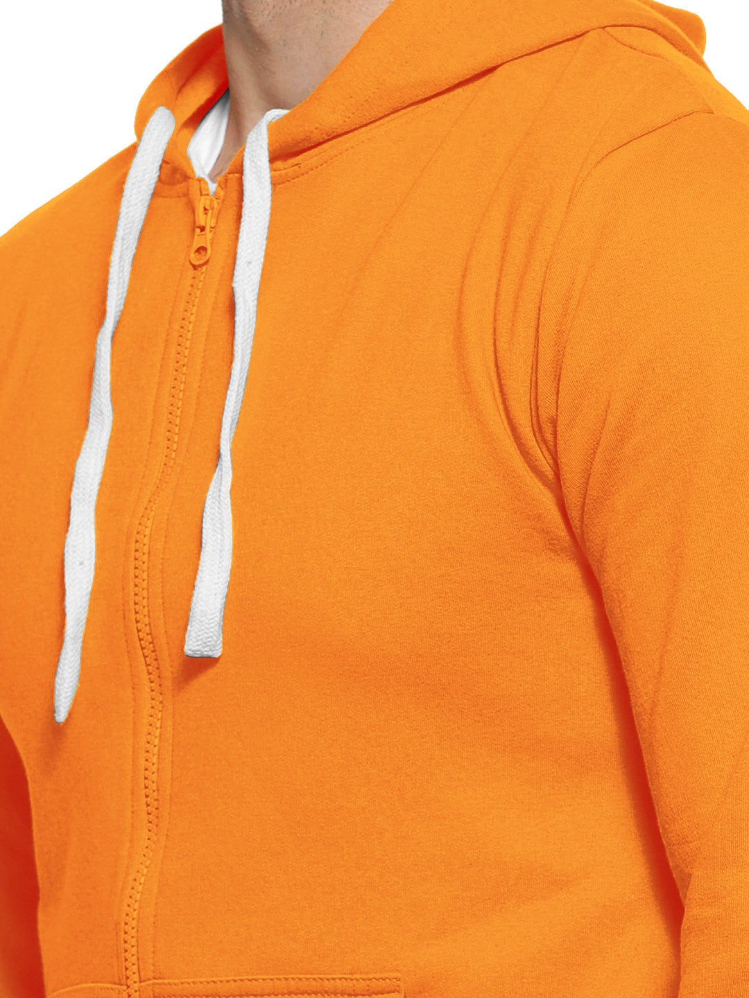 Orange Colour Premium Zip Hoodie For Men