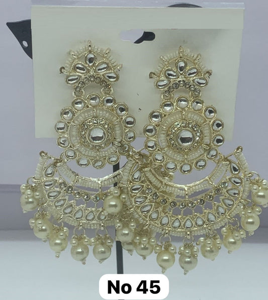Heavy Look Chand bali With Pearl Earrings