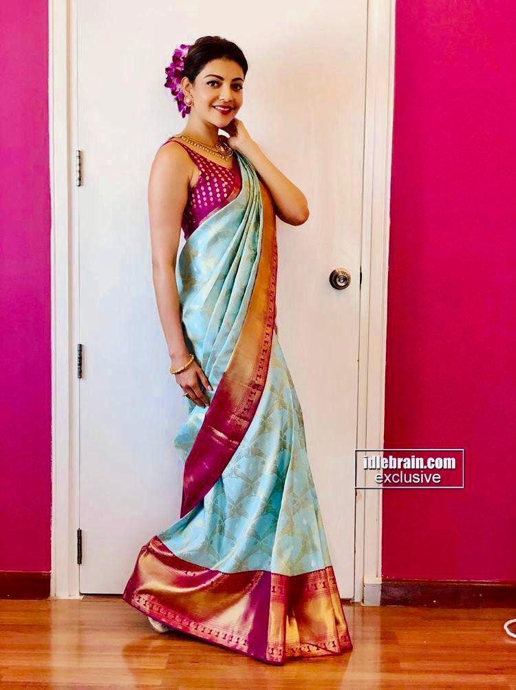 Pink And Sky Blue Lichi Silk Sarees For Women