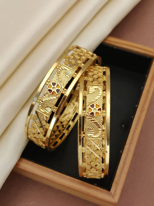 Designer Brass Gold look Bangle Set