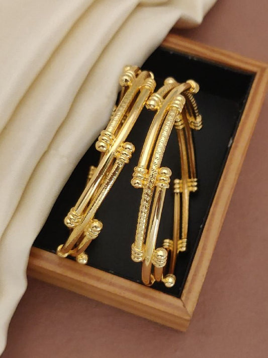 Daily Wear Kalkati Hand Made Design Micro Gold Plated Bangles