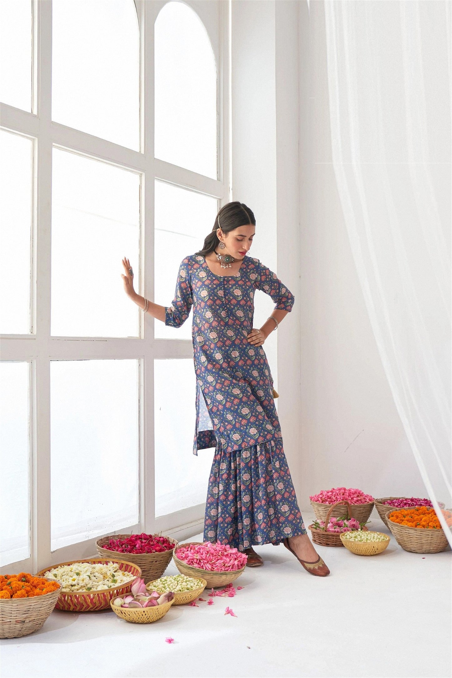 Blue Masleen Designer Salwar Suit For Women