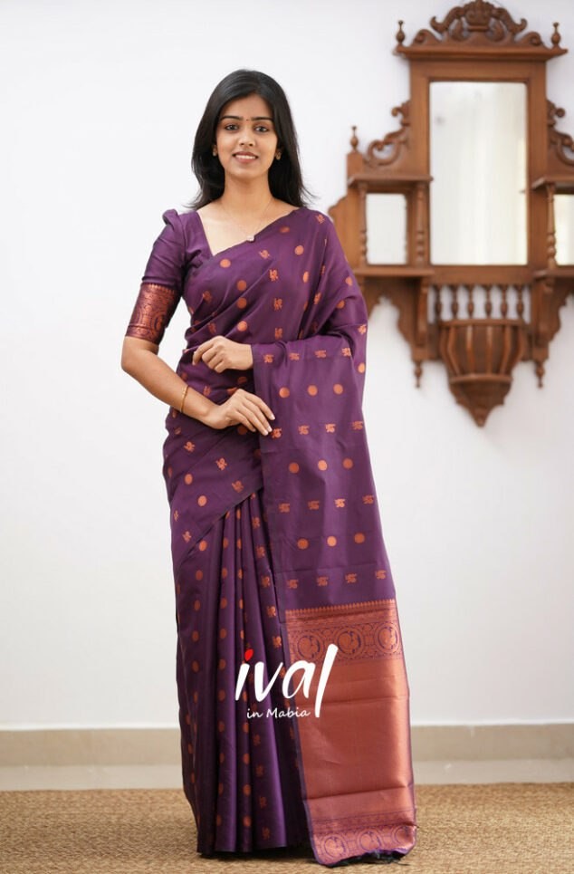 Wine Colour Beautiful And Attractive Saree For Women