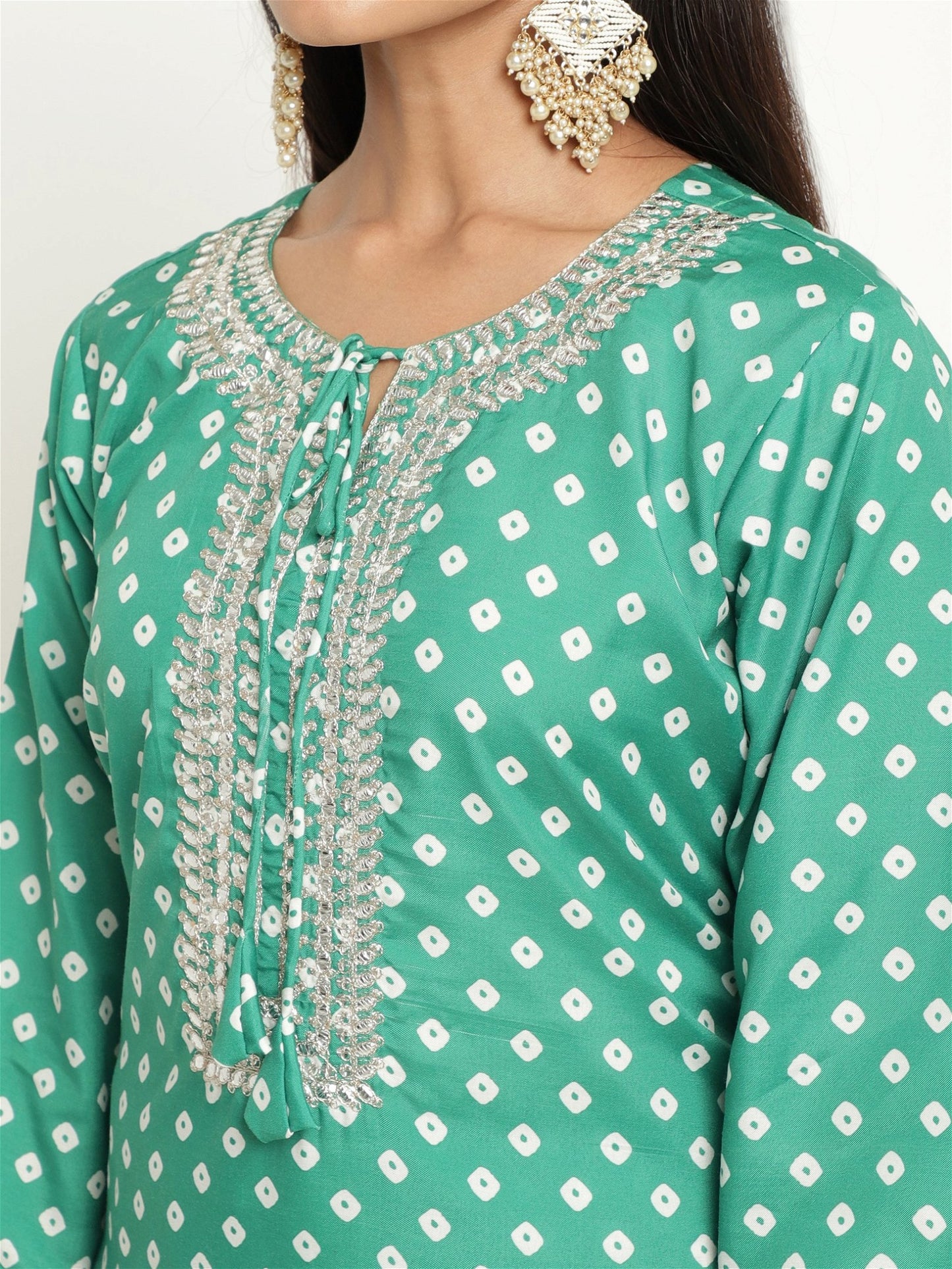 Aqua Colour Blend Silk Embroidery Work Party Wear Kurta Pant Dupatta Set For Women's