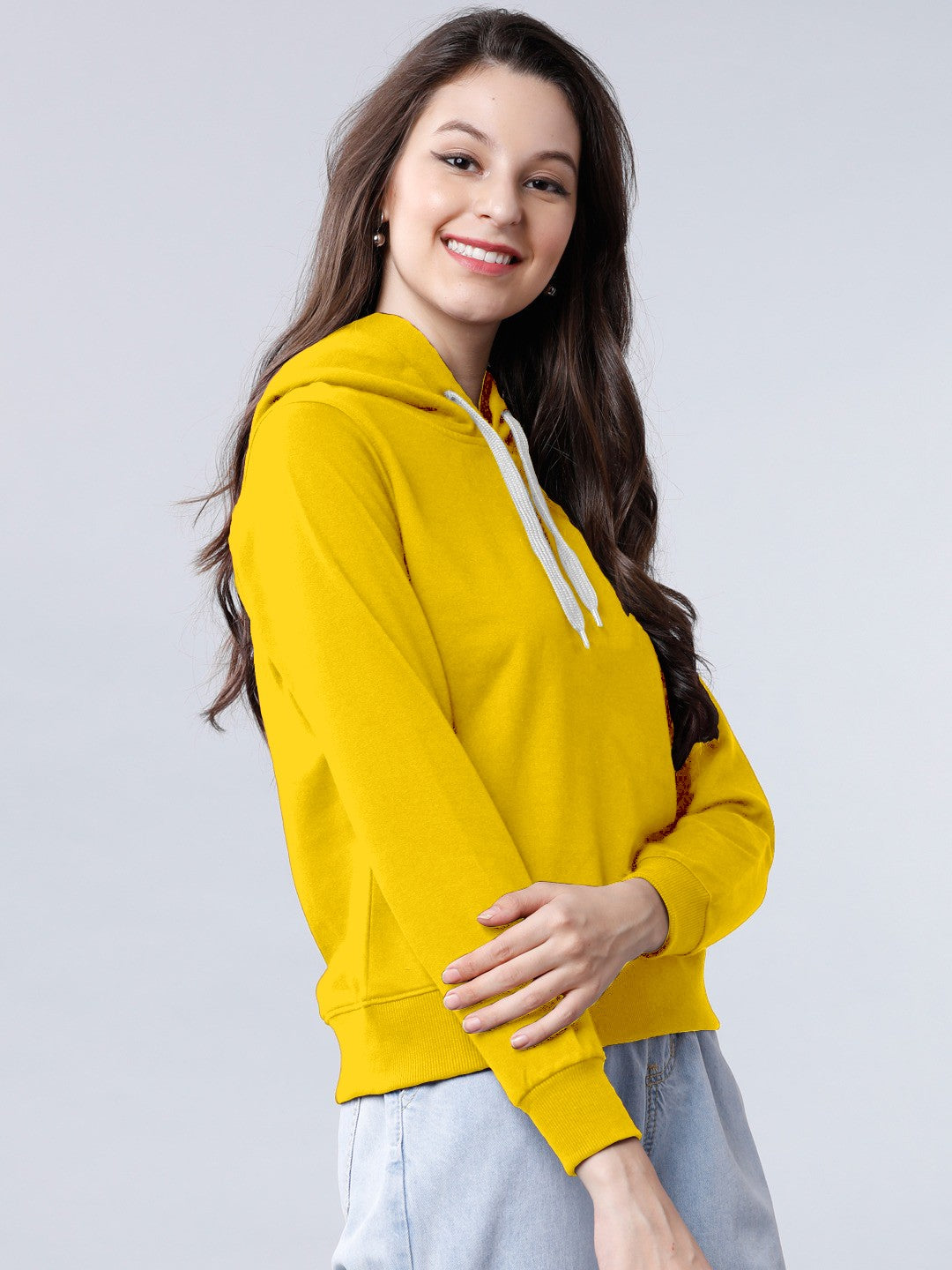 Yellow Colour High Quality Premium Hoodie For Women's