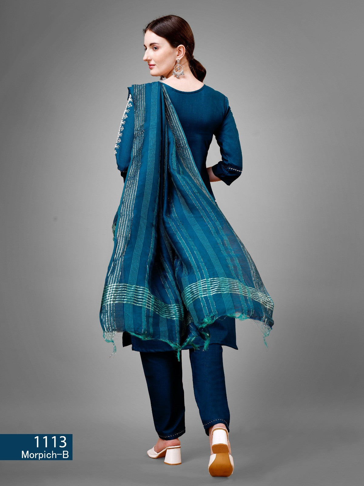 Morpeach Cotton Blend Readymade Salwar Suit